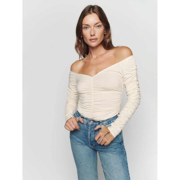 NWT Reformation Leonora Knit Top Cream – Size L - Picture 2 of 11